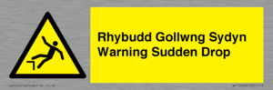 Rhybudd Gollwng Sydyn Warning Sudden Drop
